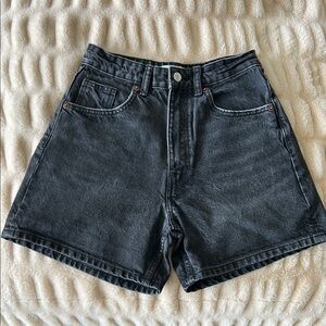 Zara Black Jean Shorts High-Waisted Classic